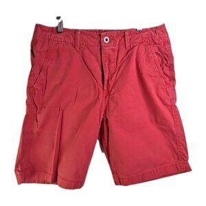 American Eagle Longer Length Shorts Mens Plaid Casual Sportswear Red SZ 34